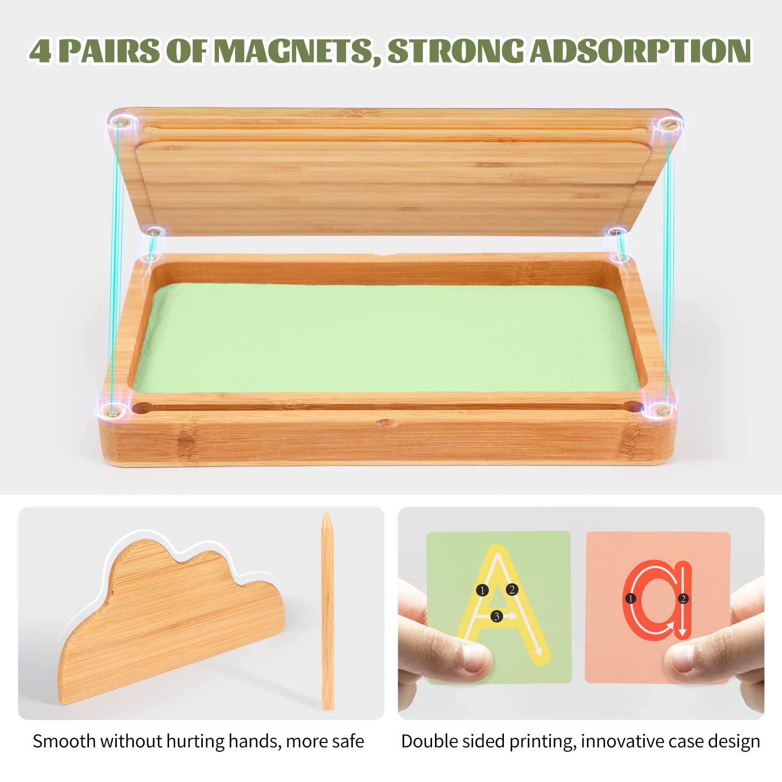 AtMini wooden scraper with the sand tray supports precise letter tracing