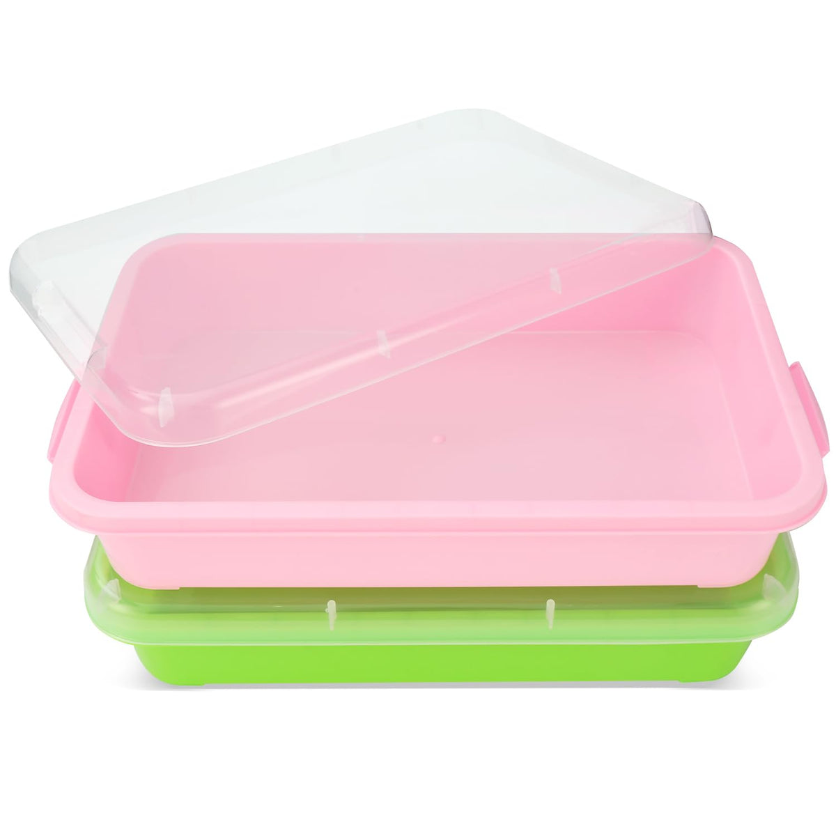 AtMini sensory bin sand tray pink with lid 15in for organized sensory play.
