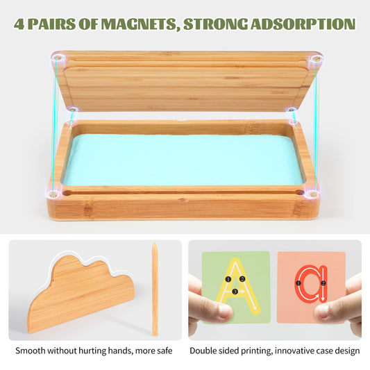 AtMini wooden sand tray handcrafted with smooth edges for safe, comfortable use by kids.