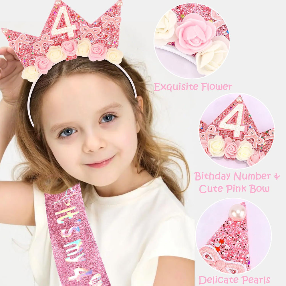 Atoden pink bow birthday headband provides secure, comfy wear all party long.