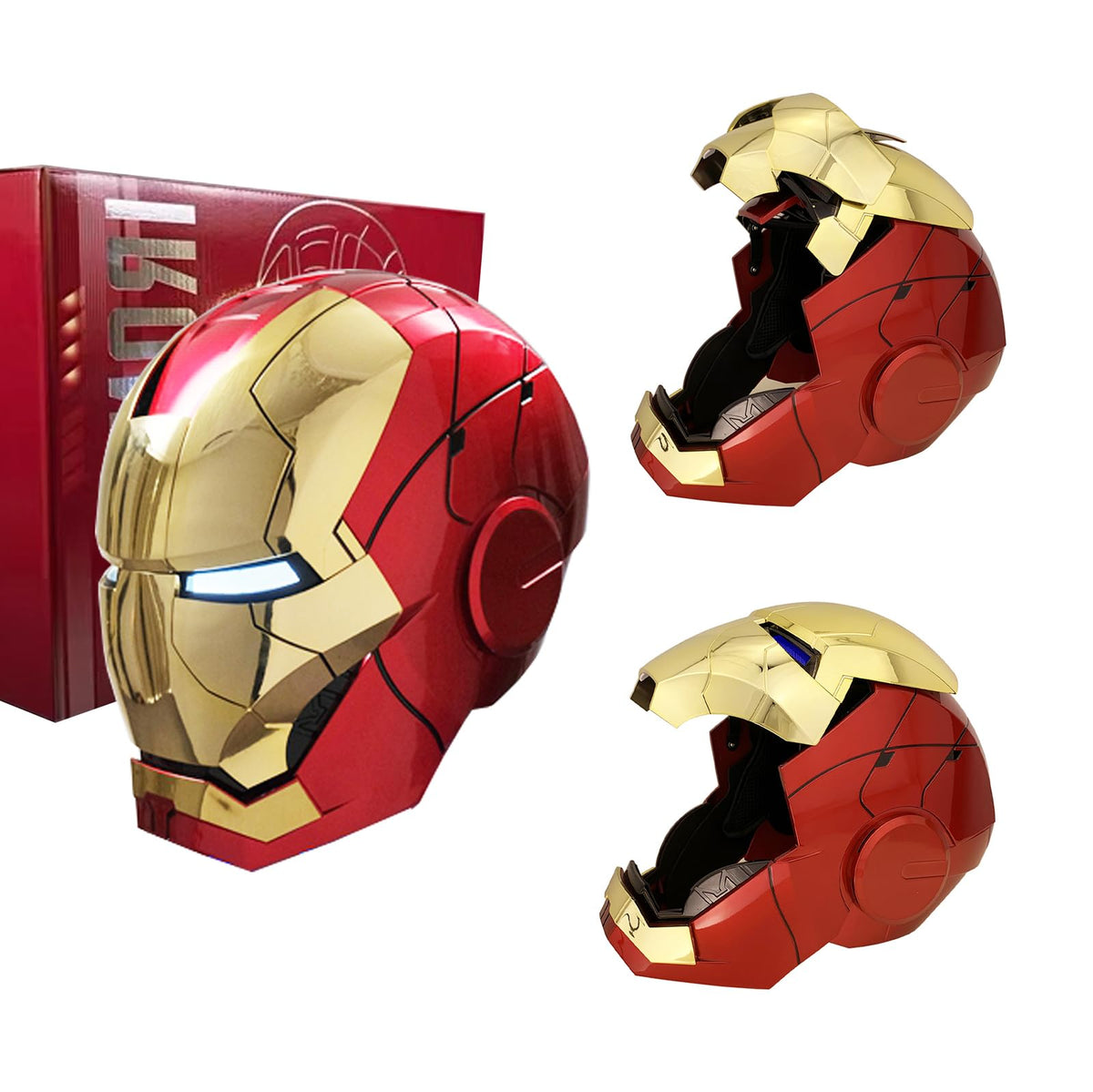 ATOKNG Iron Hero MK5 helmet front view for immersive cosplay and photo shoots