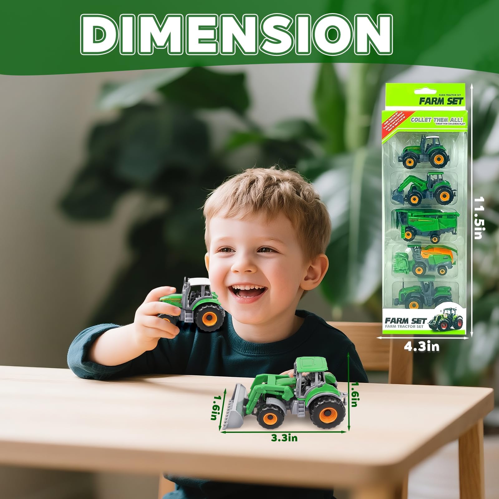 AtomDream Tech mini farm vehicles set supports imaginative farming play and storytelling