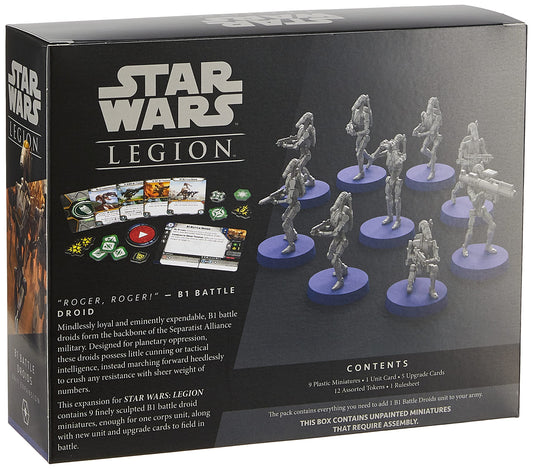 Atomic Mass Games B1 battle droids with heavy weapons add frontline firepower and tactical options.