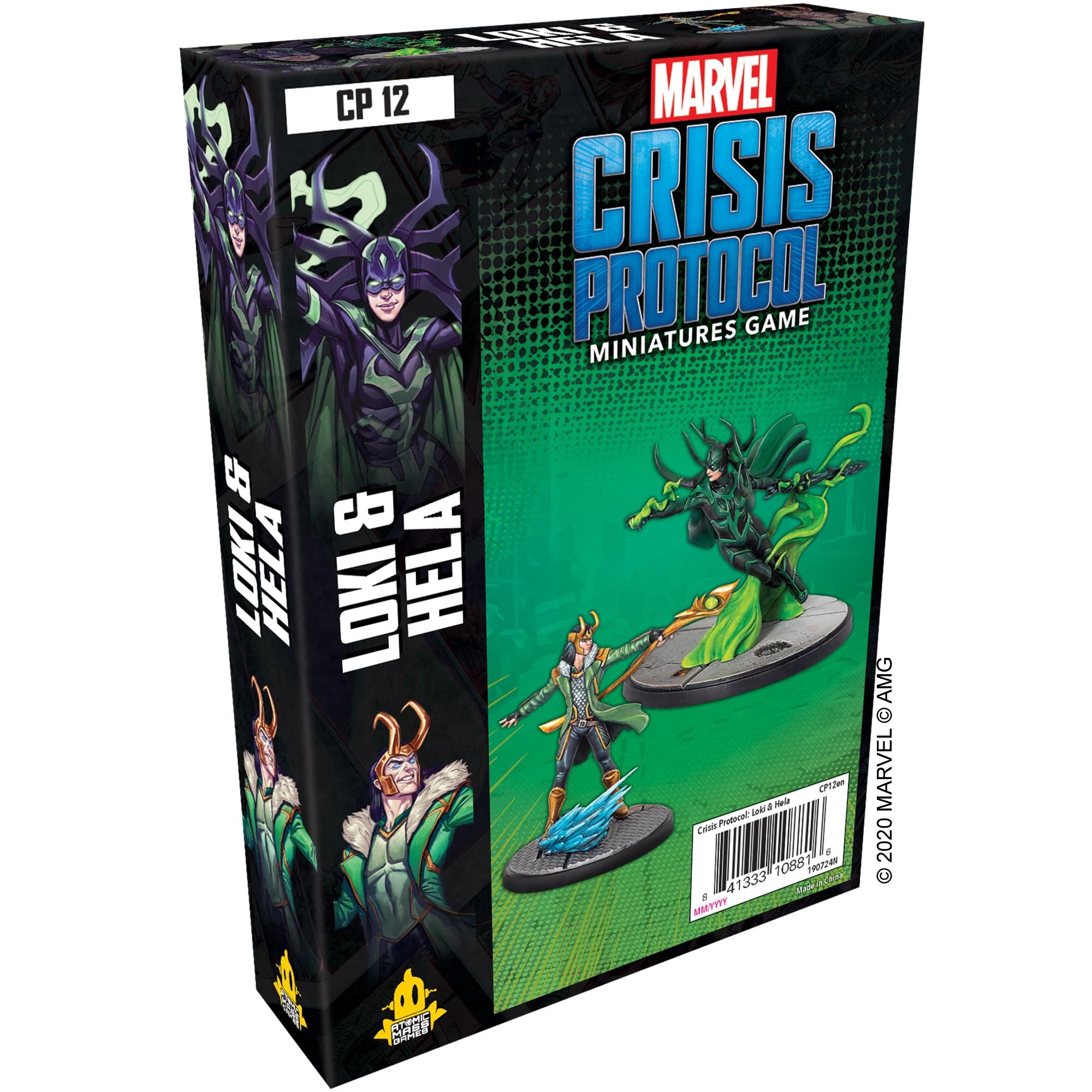 Atomic Mass Games Loki illusion spell highlights strategic deception for Crisis Protocol battles.