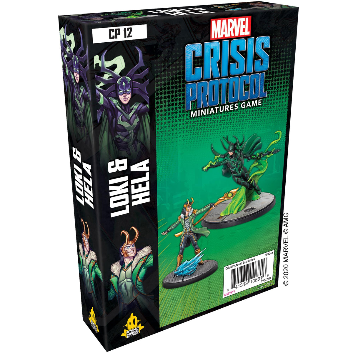 Atomic Mass Games Loki illusion spell highlights strategic deception for Crisis Protocol battles.