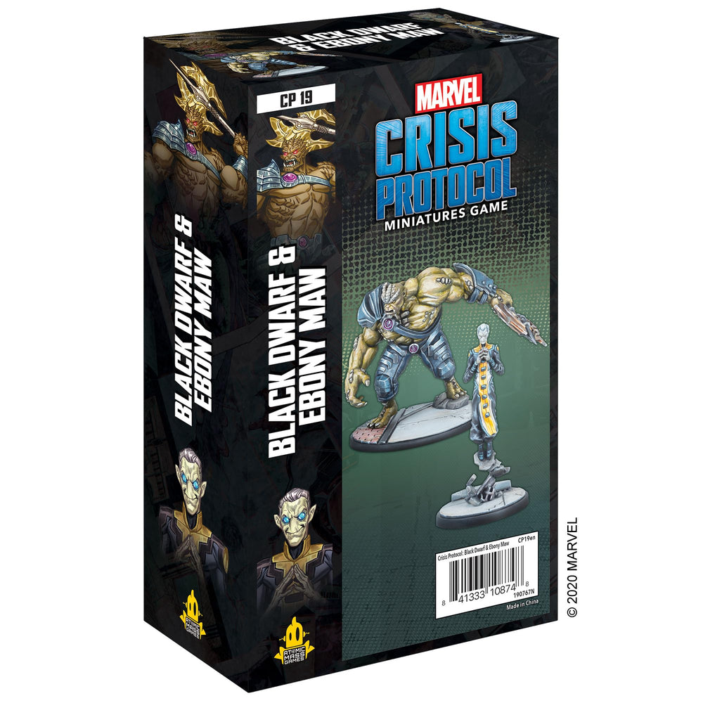 Atomic Mass Games' Ebony Maw psychic-dominance miniatures illustrate battlefield control for tabletop skirmishes.