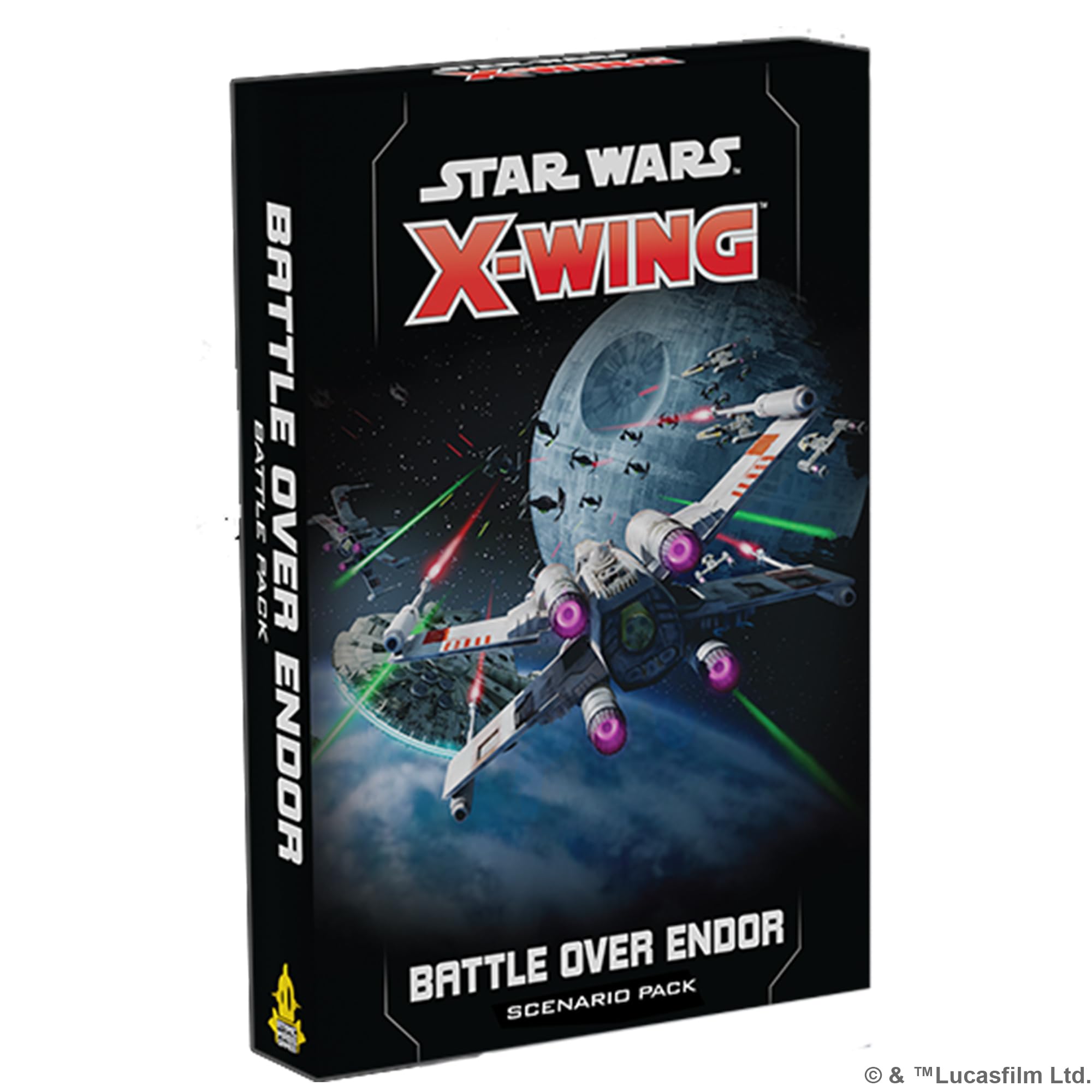 Atomic Mass Games Star Wars X-Wing Endor scenario pack cover for cinematic battles