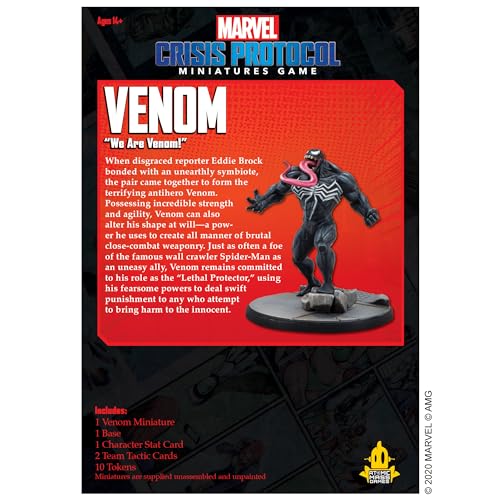 Venom miniature posed for immersive battles on the table by Atomic Mass Games.