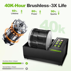 AtoRock A1 four-pound rubber barrel reduces indoor noise for multi-batch polishing.