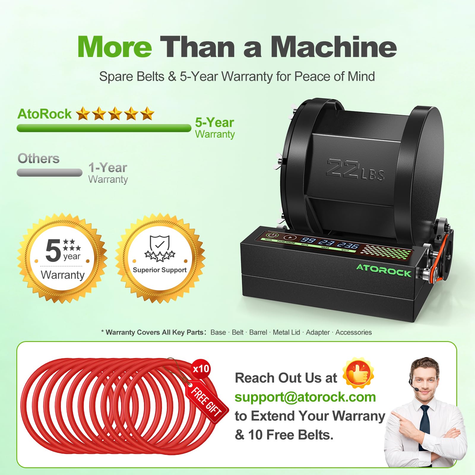 Durable drive system on the AtoRock A3 built for years of professional use.