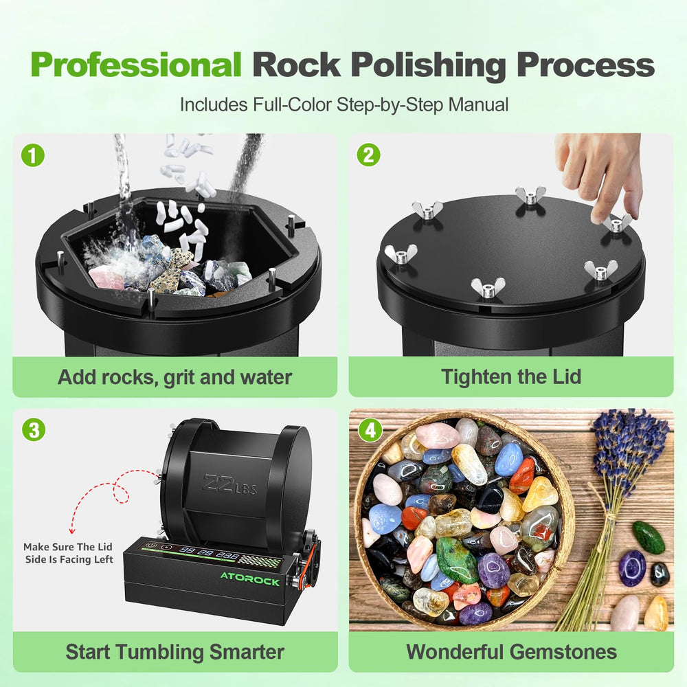 Six metal knobs reinforce the AtoRock A3 barrel during heavy tumbling.