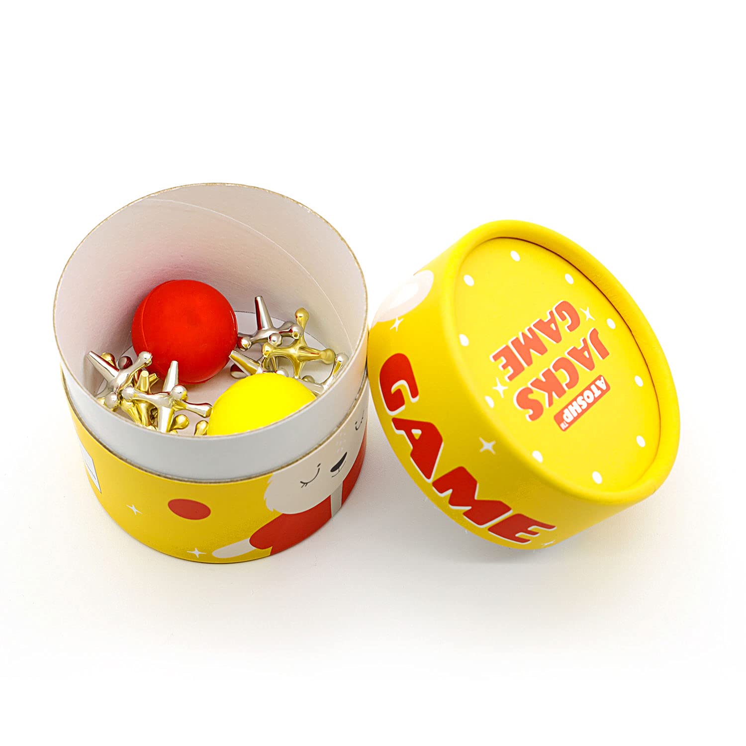ATOSHP Jacks balls dual sizes display for versatile play.