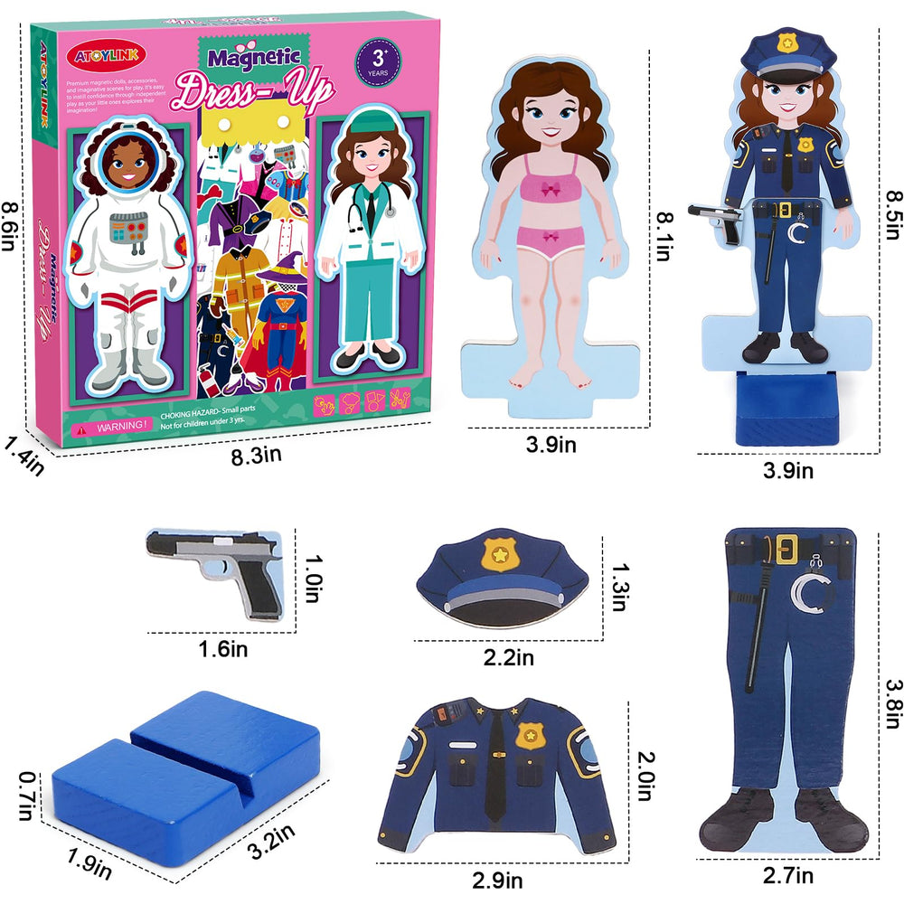 Atoylink classroom-friendly dress up set supports cognitive skills through patterns and matching.