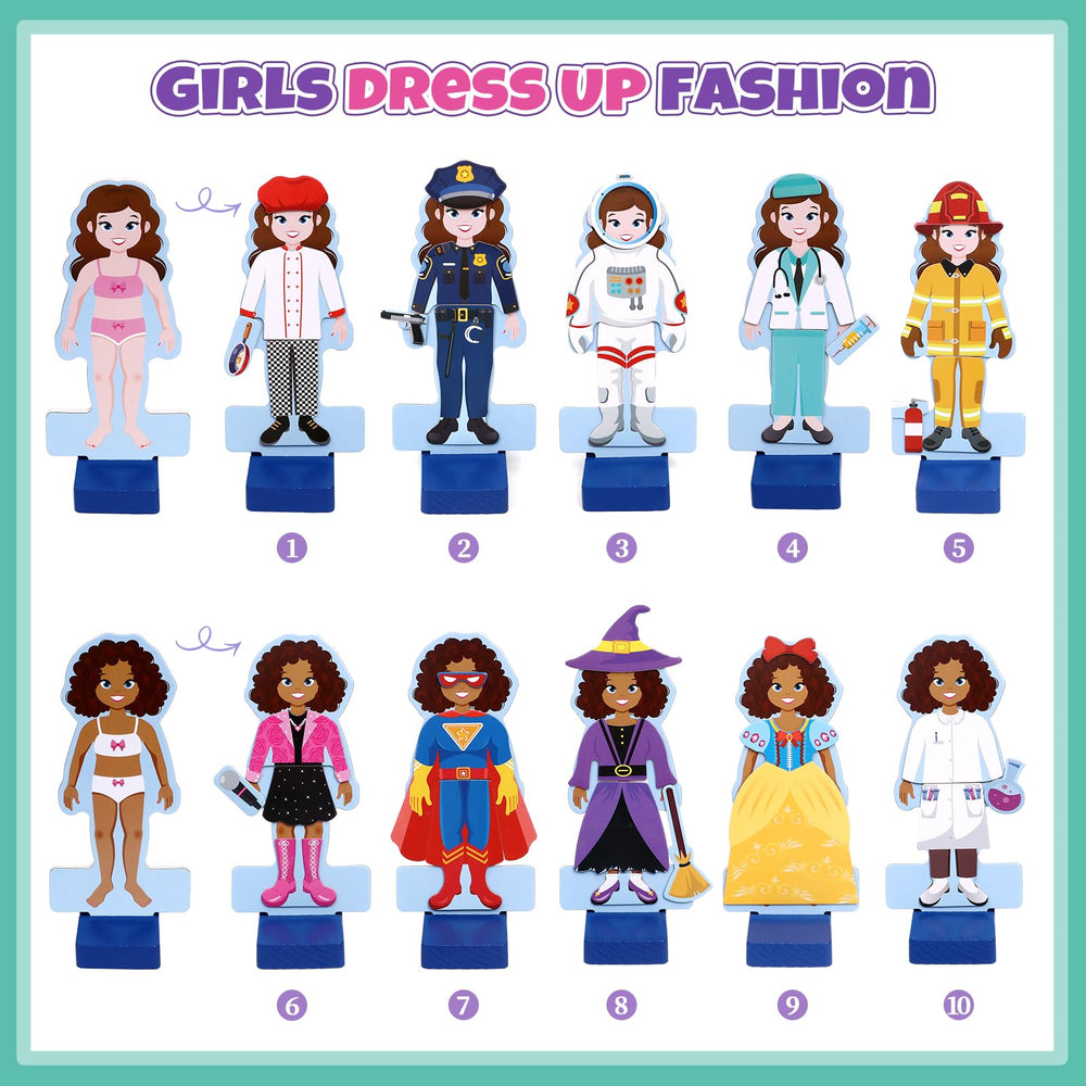 Atoylink magnetic outfits collection offers versatile dress up options for creative storytelling.