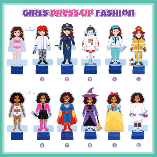 Atoylink magnetic outfits collection offers versatile dress up options for creative storytelling.