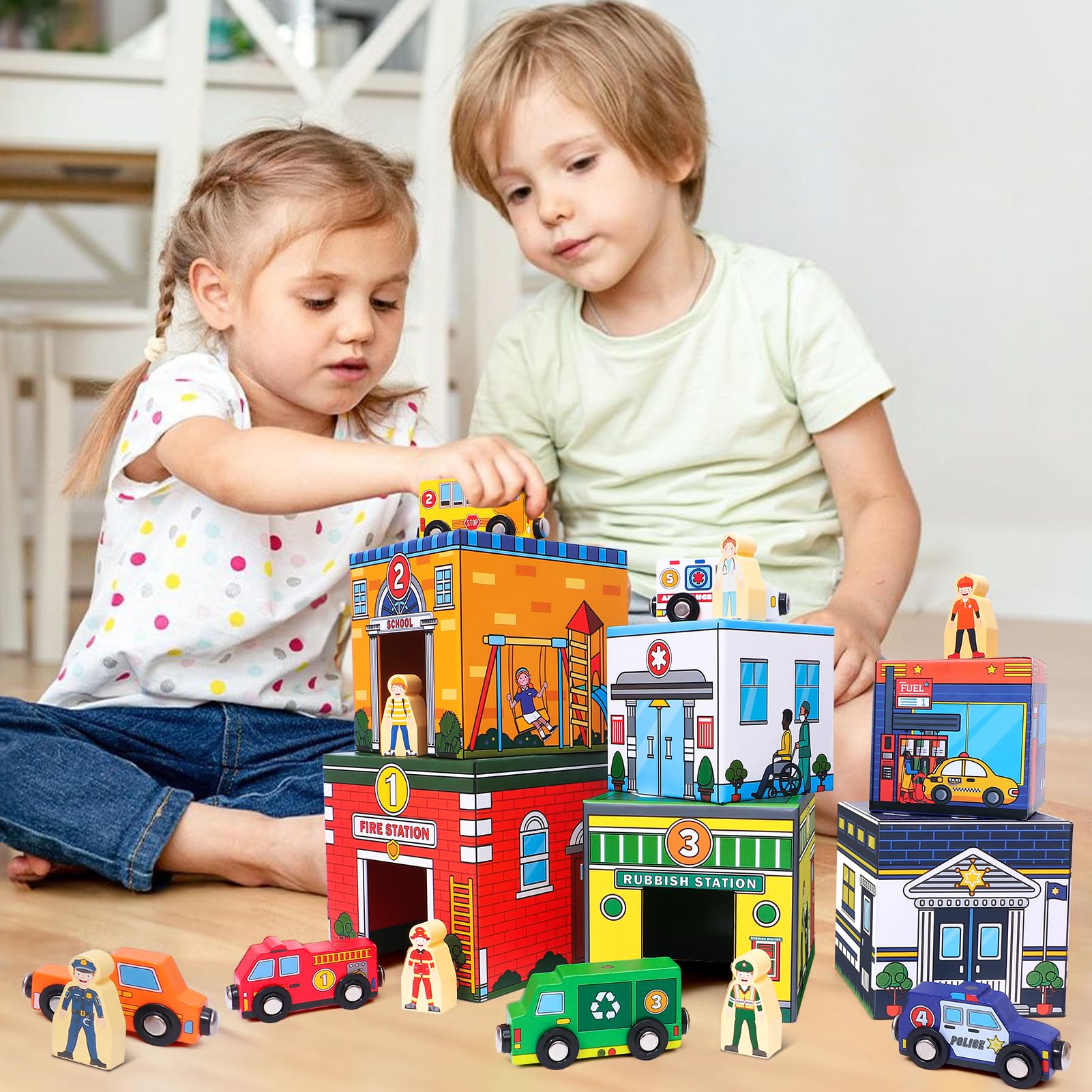Atoylink nesting boxes with occupations promoting nesting and counting