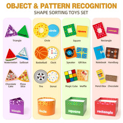 Atoylink Shape Sorter triangle box helps toddlers recognize shapes with everyday cues