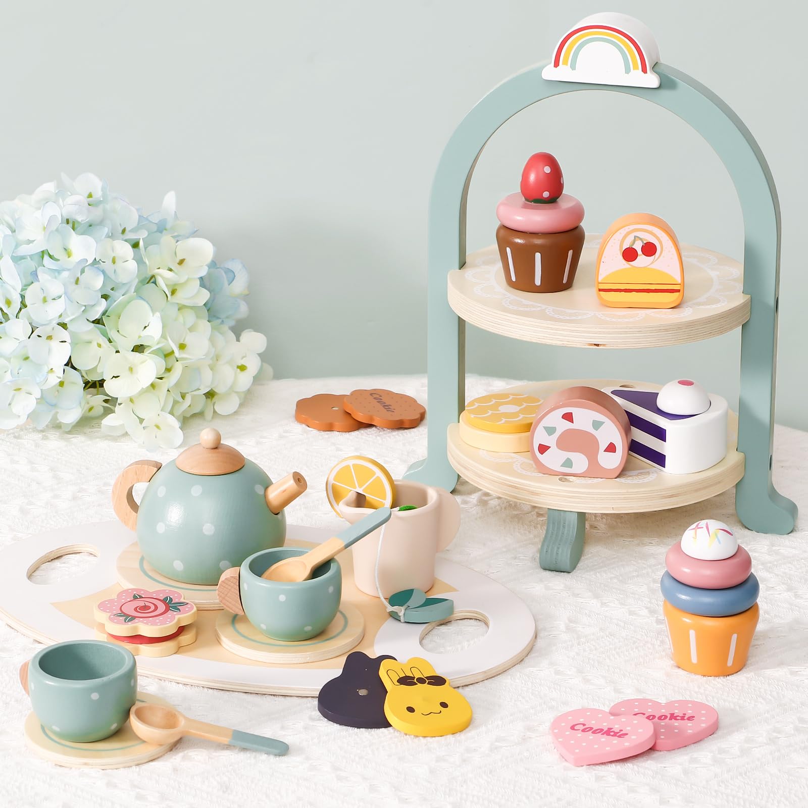 Atoylink coasters and lemon slices add realistic detail to pretend snacks.