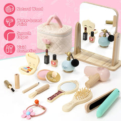 Atoylink wooden makeup toy set features eyebrow pencil for precise makeup play