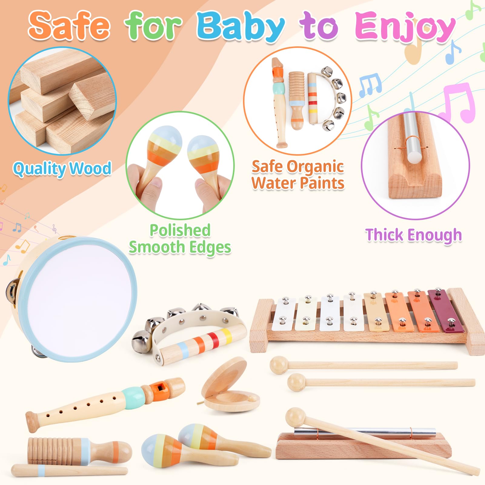 ATOYUS baby bell offers bright tones and calm focus during interactive play.