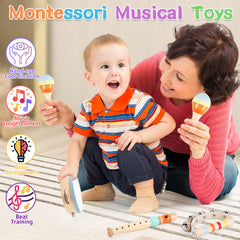 ATOYUS wooden drum for toddlers supports sensory exploration through tactile and auditory feedback.