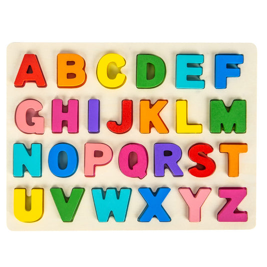 Attmu Alphabet Puzzles wooden board with colorful letters for toddlers' learning