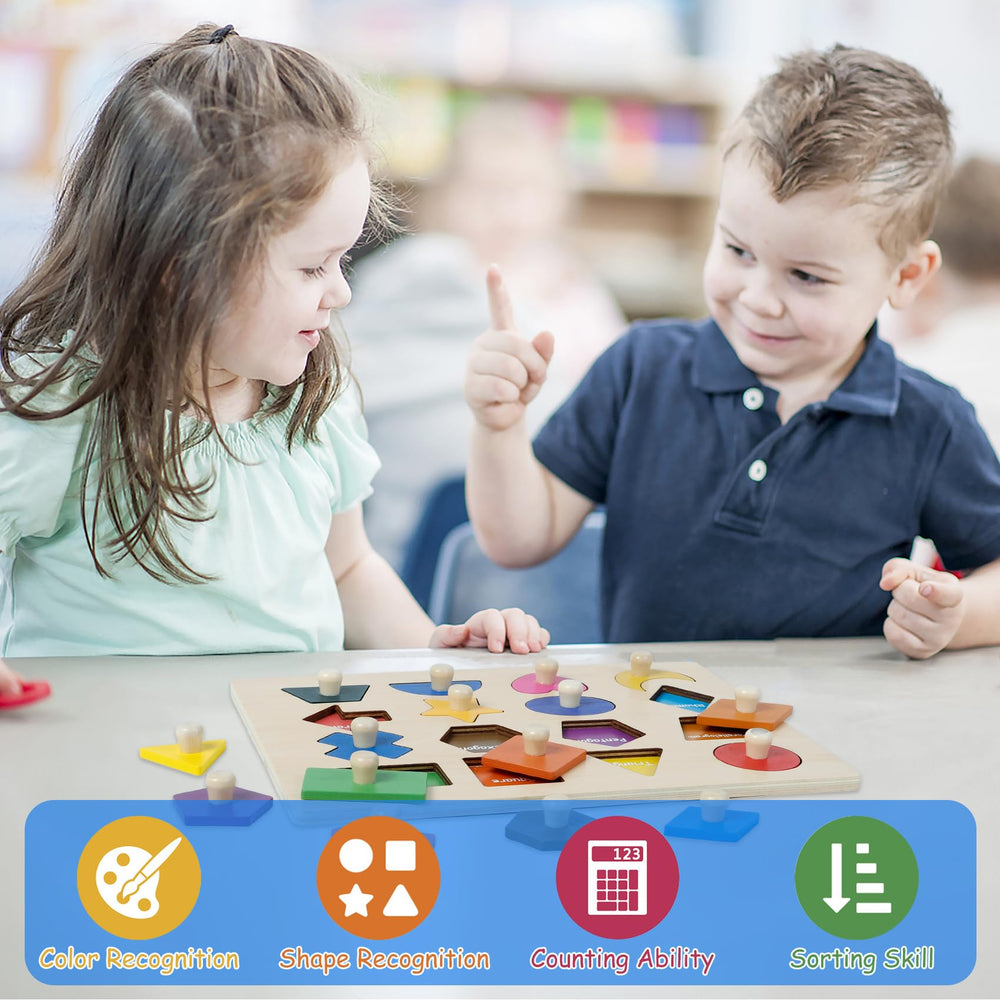Attmu shape puzzle colors guiding shape recognition and sensory exploration