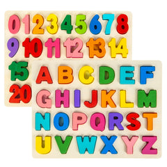 Attmu wooden alphabet puzzle pieces for early letter recognition and tactile play.