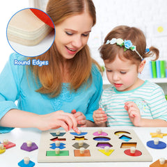 Attmu wooden puzzle closeup showing thick, safe pieces and smooth finish