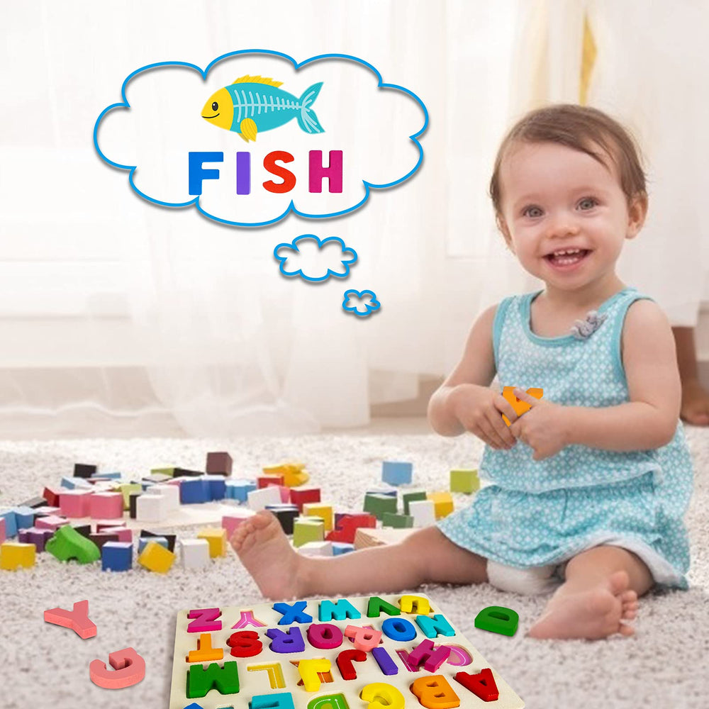 Attmu wooden puzzle with smooth edges for safe toddler play
