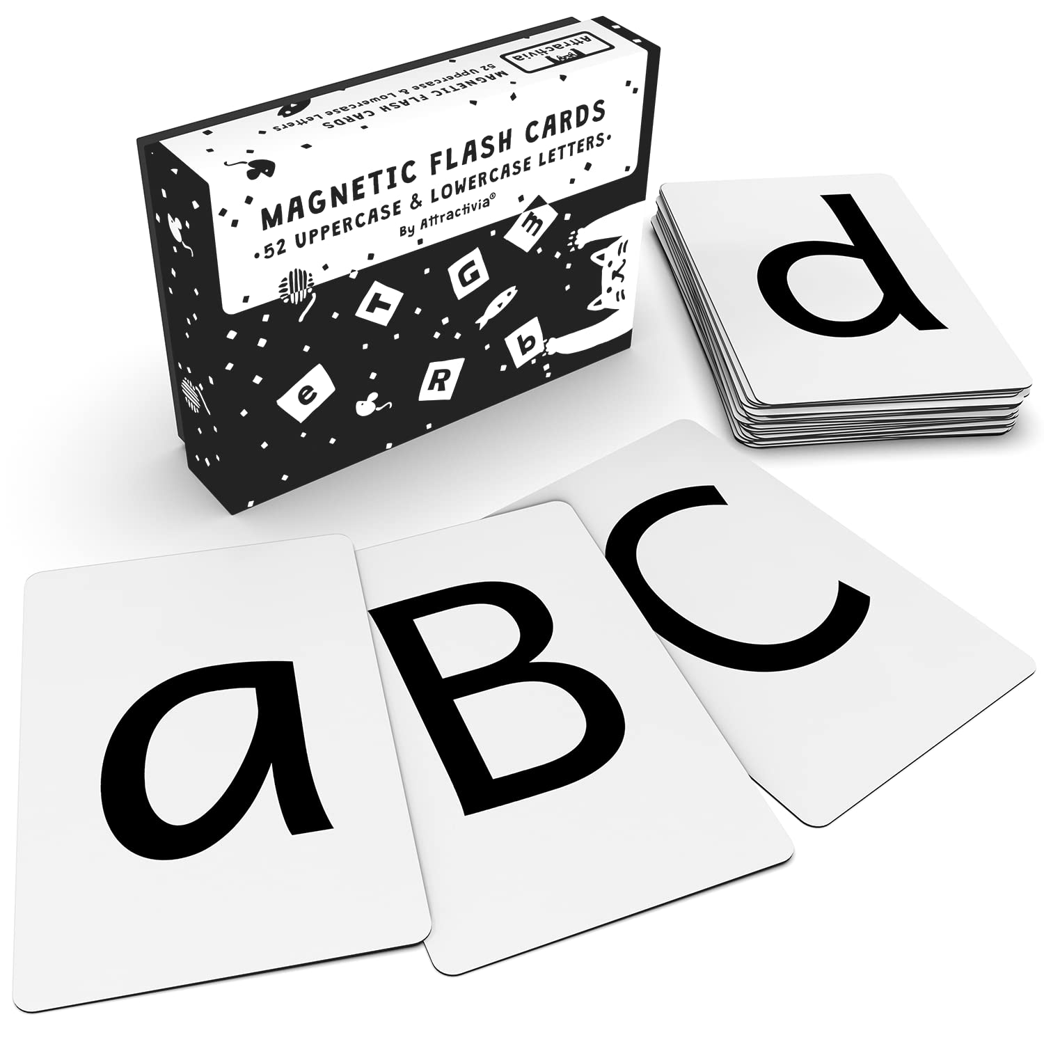 Attractivia big alphabet flash cards with jumbo letters for classroom practice.