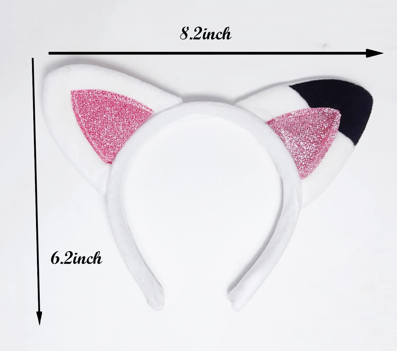 Close-up of ear detail on Atvscay headband highlighting soft flannelette texture