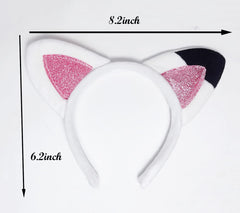 Close-up of ear detail on Atvscay headband highlighting soft flannelette texture