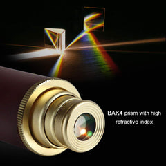 Aubric brass spyglass close-up highlighting compact design.