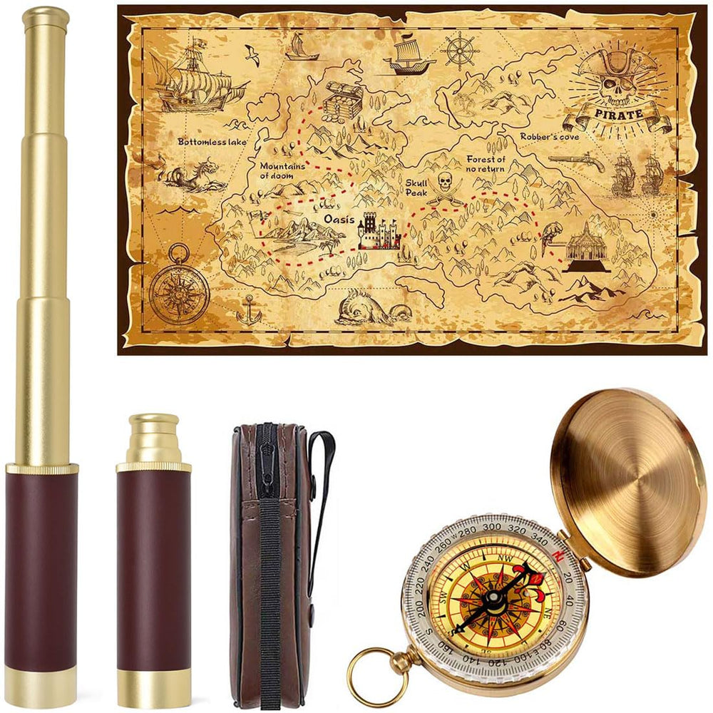 Aubric pirate spyglass telescope with 25x30 zoom for imaginative pretend adventures