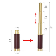 Aubric pocket compass in gold tone included with telescope.