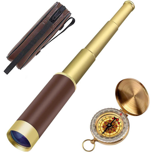 Aubric retro pirate telescope with 25x30 zoom for exploration.
