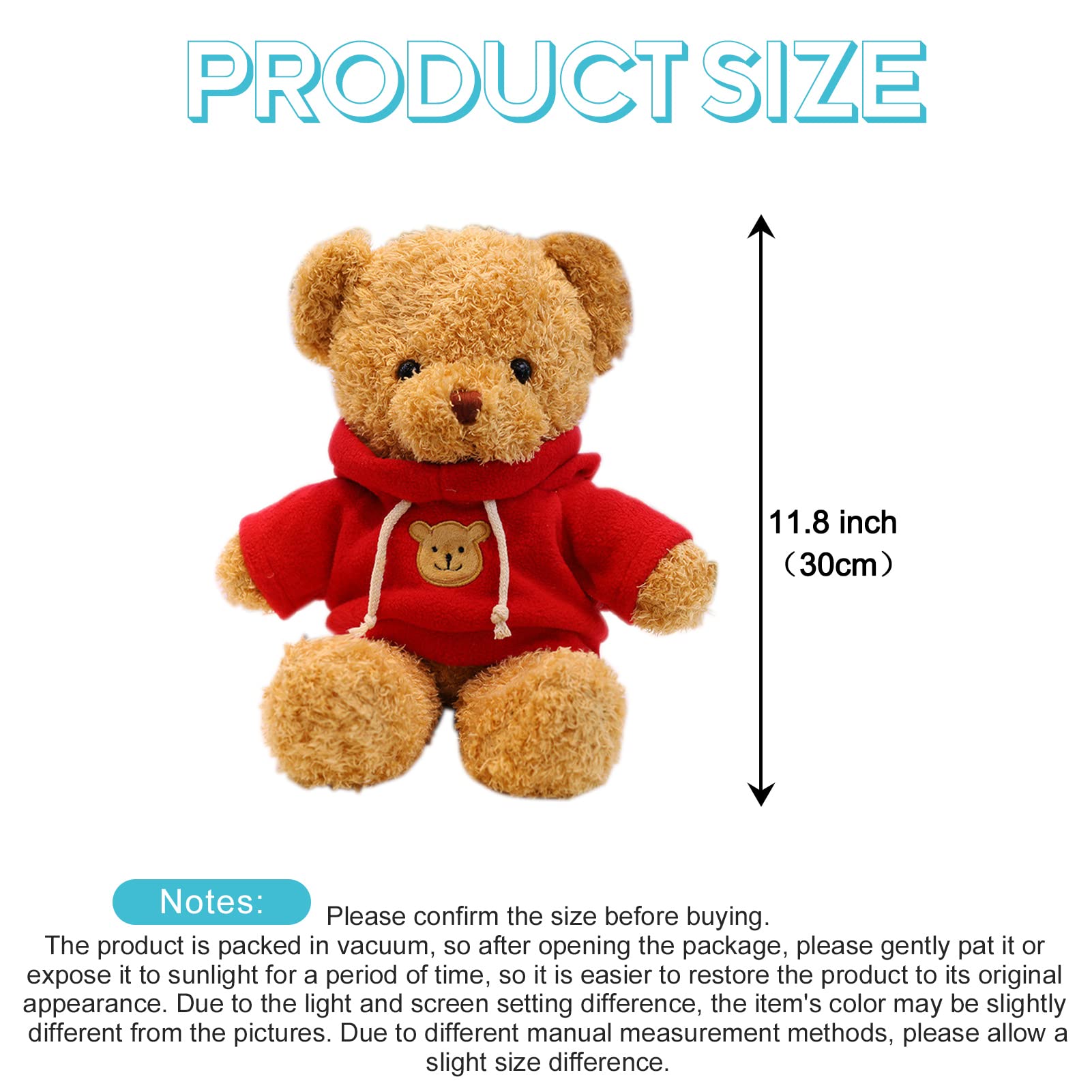 AUCOOMA teddy bear red hoodie face detail for comforting snuggles