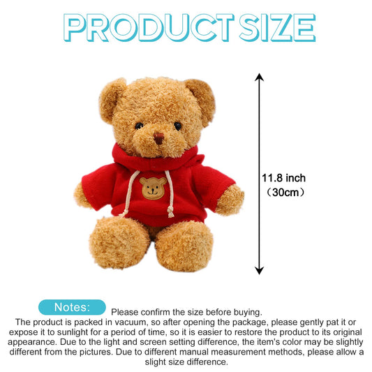 AUCOOMA teddy bear red hoodie face detail for comforting snuggles