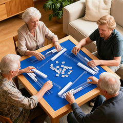 Aucuda American mahjongg racks designed to prevent tile slipping during play