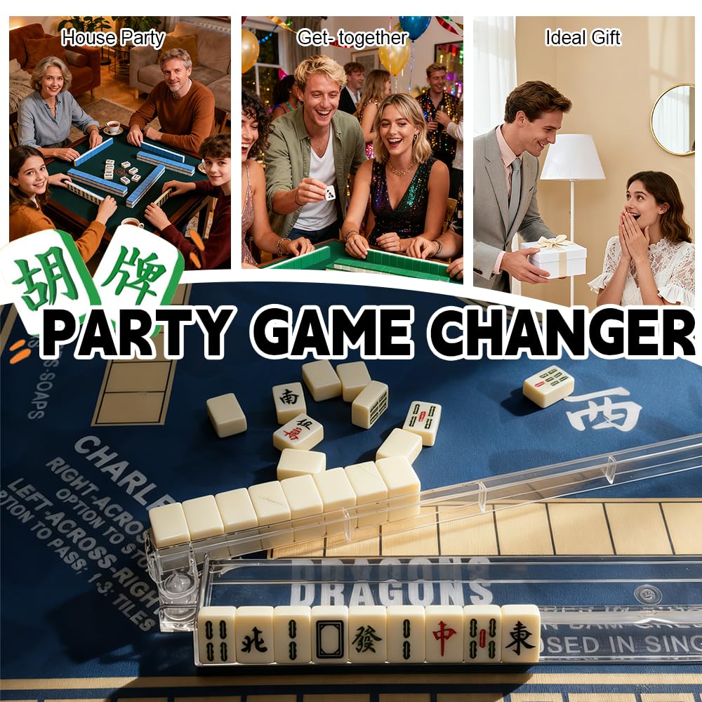 Aucuda mahjong racks built-in pushers highlighted for quick tile pushes