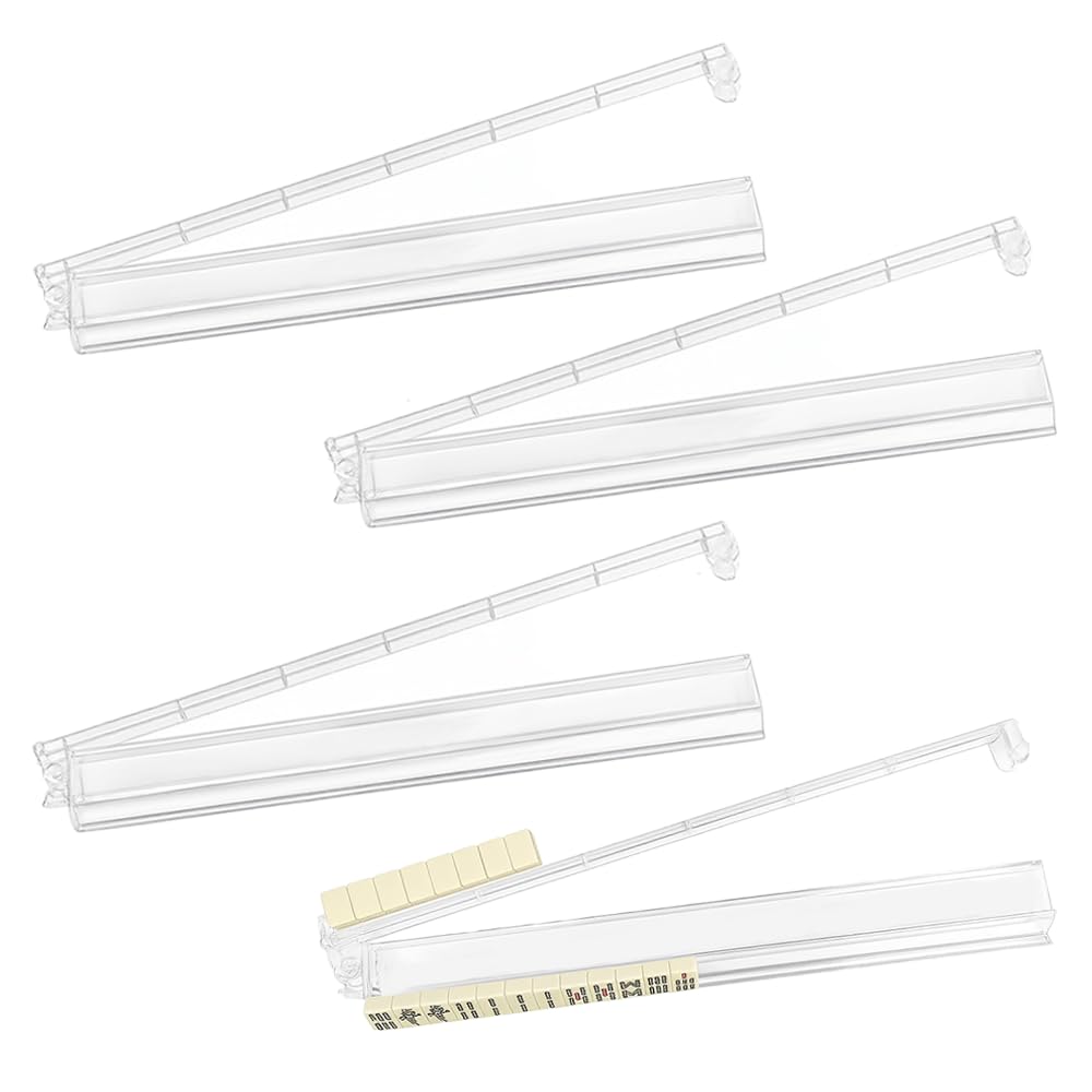 Aucuda mahjong racks with pushers on table for smooth tile handling
