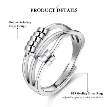 Aucuu anxiety ring with flower design adds subtle elegance for any occasion.