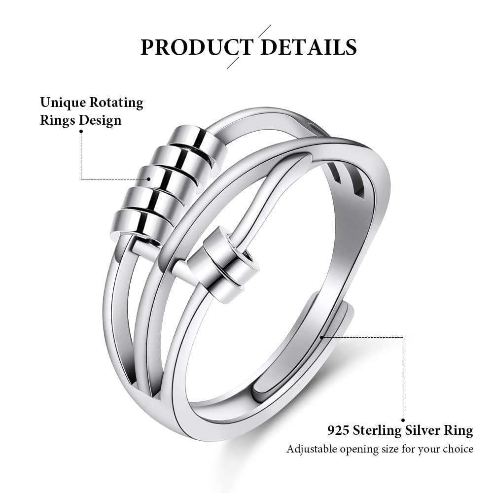 Aucuu anxiety ring with flower design adds subtle elegance for any occasion.