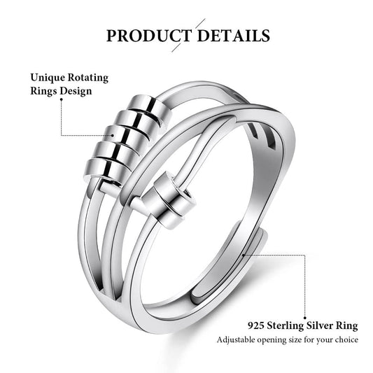 Aucuu anxiety ring with flower design adds subtle elegance for any occasion.