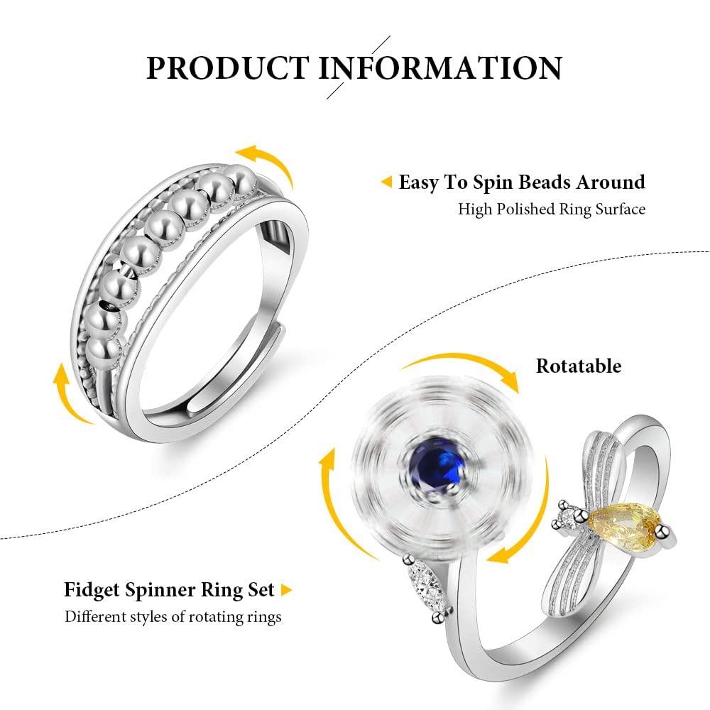 Aucuu spinner bead ring variant one promotes study focus.