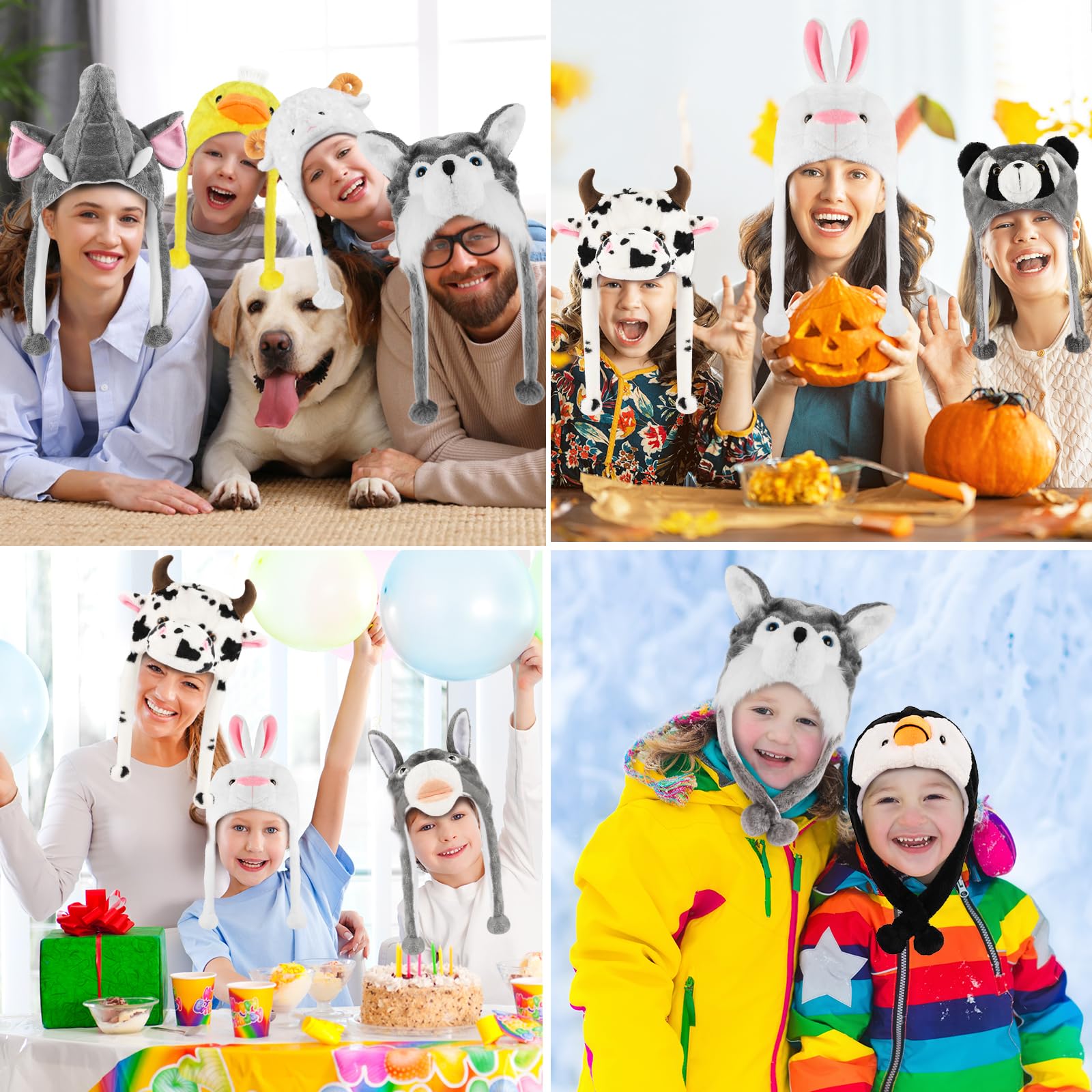Audaisyly penguin hat worn by kid, fun and warm amusement.