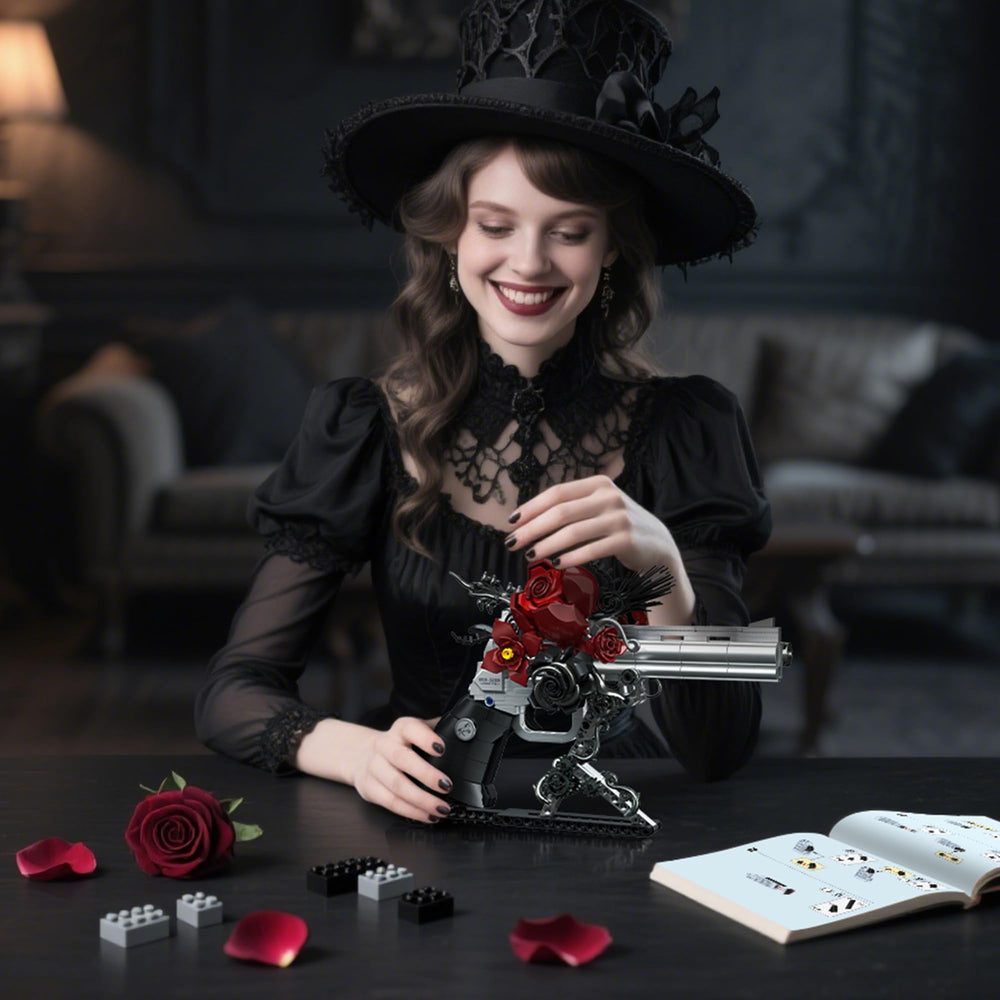 Audaxly Gothic Rose Revolver assembly: ideal for collectors who enjoy building rituals.