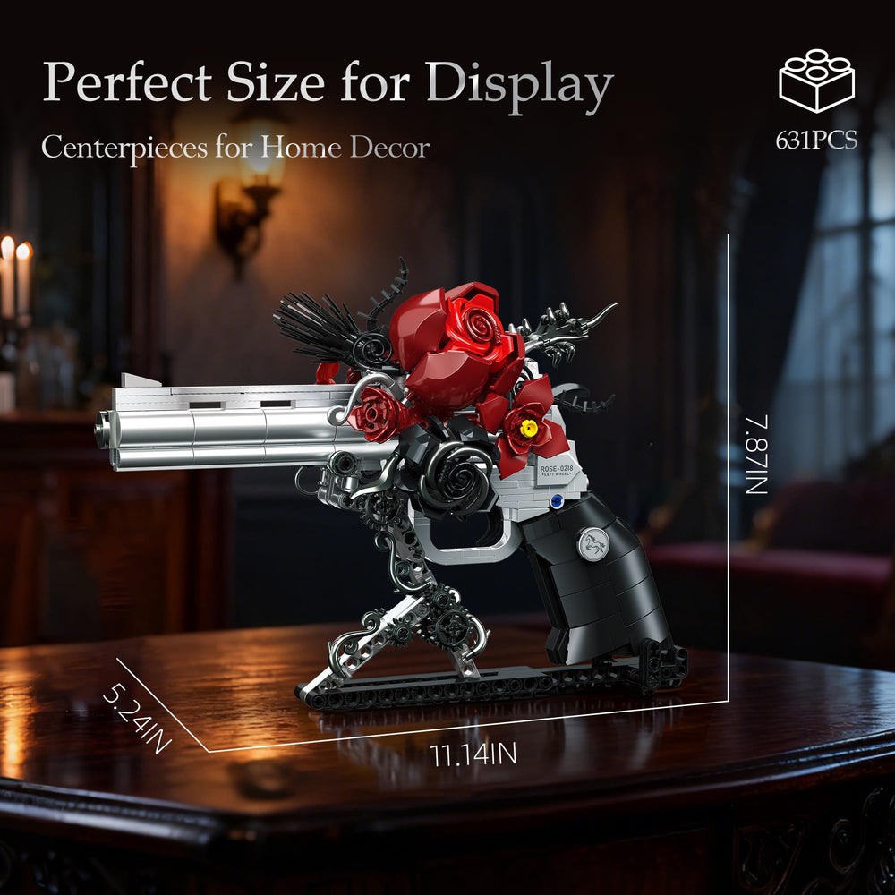 Audaxly Gothic Rose Revolver display: perfect gift for dark art aficionados.