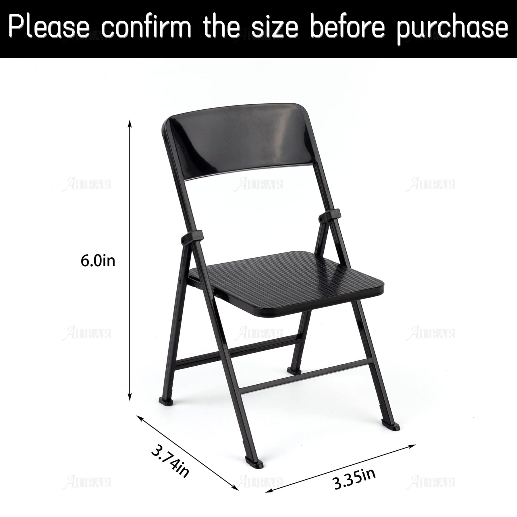 AUEAR black mini chair in open state showing the foldable mechanism